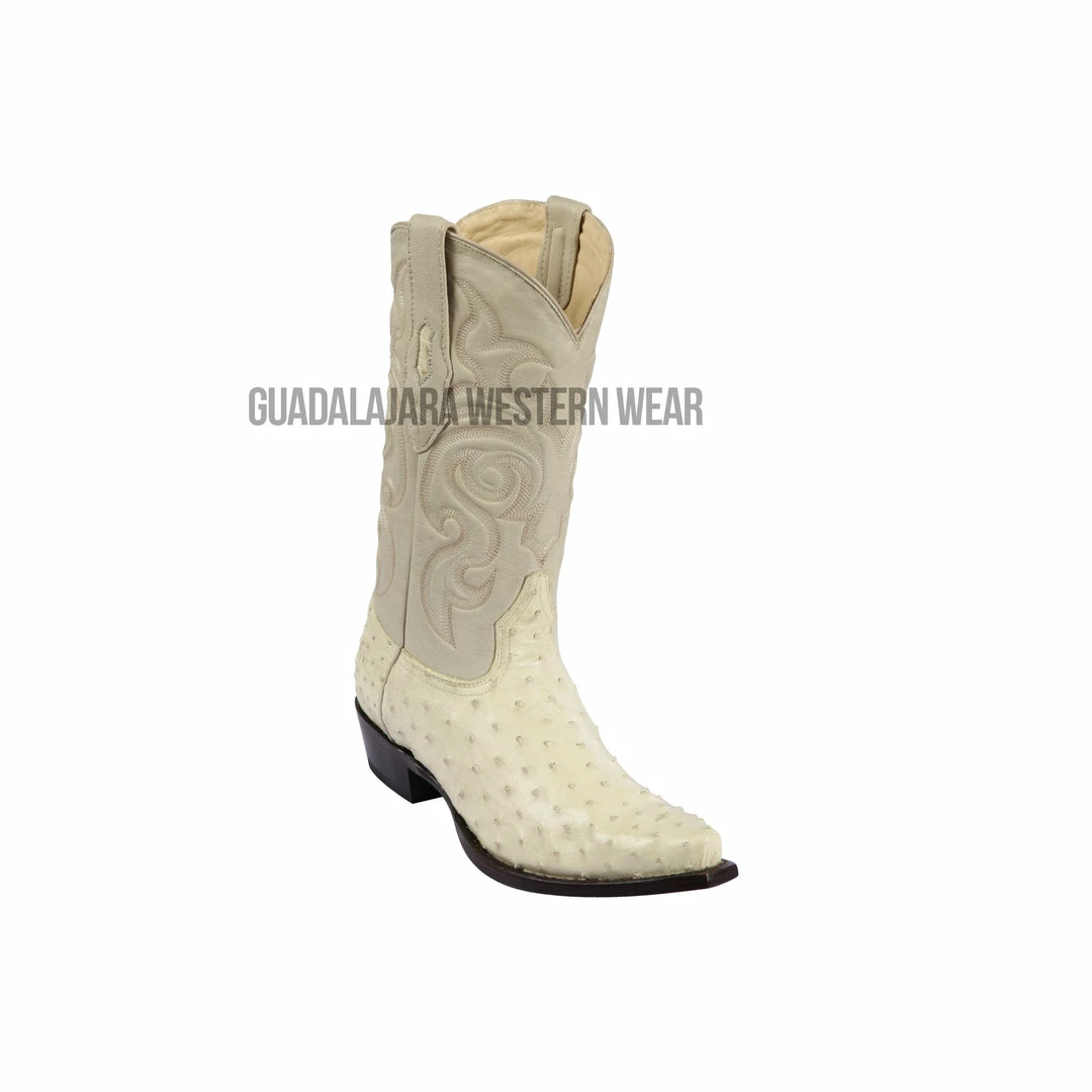 Guadalajara Western Wear Los Altos Winter White Ostrich Snip Toe Cowboy Boots 3 Guadalajara Western Wear Los Altos Winter White Ostrich Snip Toe Cowboy Boots