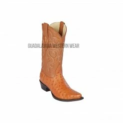 Guadalajara Western Wear Los Altos Honey Ostrich Snip Toe Cowboy Boots Men