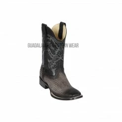Guadalajara Western Wear Los Altos Rustic Gray Shark Wide Square Toe Cowboy Boots