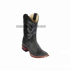 Guadalajara Western Wear Los Altos Black Shark Wide Square Toe Cowboy Boots Men