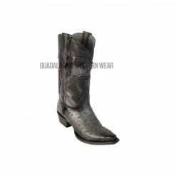 Guadalajara Western Wear Los Altos Faded Gray Ostrich Snip Toe Cowboy Boots Men