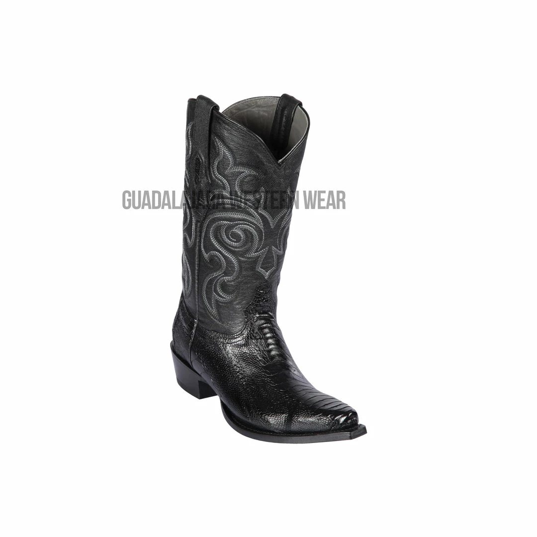 Guadalajara Western Wear Los Altos Black Ostrich Leg Snip Toe Cowboy Boots Men 3 Guadalajara Western Wear Los Altos Black Ostrich Leg Snip Toe Cowboy Boots Men
