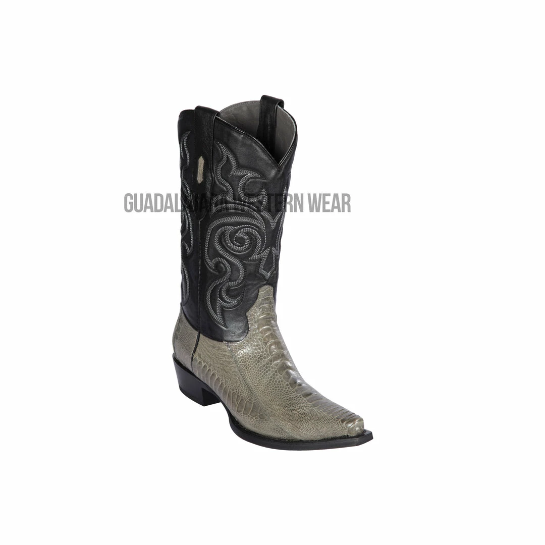 Guadalajara Western Wear Los Altos Gray Ostrich Leg Snip Toe Cowboy Boots 3 Guadalajara Western Wear Los Altos Gray Ostrich Leg Snip Toe Cowboy Boots