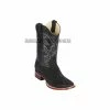 Guadalajara Western Wear Los Altos Black Suede Finish Python Wide Square Toe Cowboy Boots Men