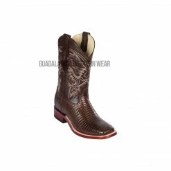 Guadalajara Western Wear Men Los Altos Brown Teju Wide Square Toe Cowboy Boots