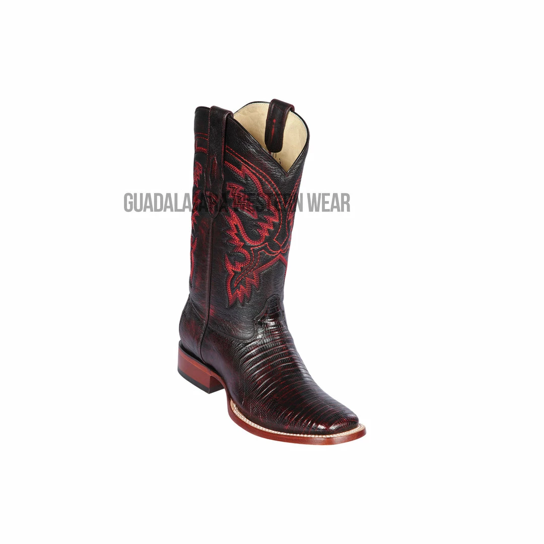 Guadalajara Western Wear Men Los Altos Black Cherry Teju Wide Square Toe Cowboy Boots 3 Guadalajara Western Wear Men Los Altos Black Cherry Teju Wide Square Toe Cowboy Boots