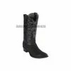 Guadalajara Western Wear Los Altos Black Suede Finish Python Snip Toe Cowboy Boots
