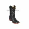 Guadalajara Western Wear Los Altos Black Grisly Wide Square Toe Cowboy Boots Men