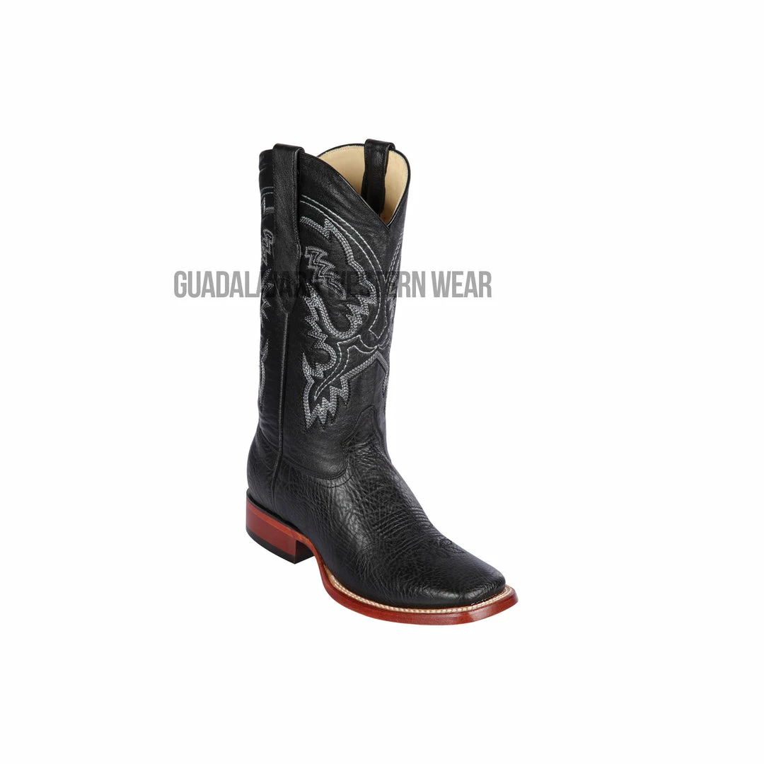 Guadalajara Western Wear Los Altos Black Bull Shoulder Wide Square Toe Cowboy Boots 3 Guadalajara Western Wear Los Altos Black Bull Shoulder Wide Square Toe Cowboy Boots
