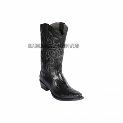 Guadalajara Western Wear Los Altos Black Teju Snip Toe Cowboy Boots