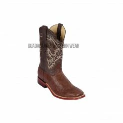 Guadalajara Western Wear Los Altos Brown Bull Shoulder Wide Square Toe Cowboy Boots