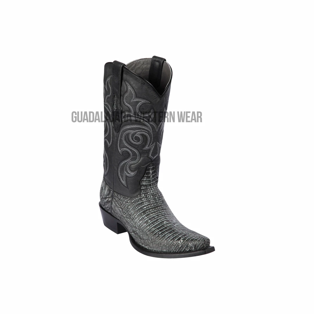 Guadalajara Western Wear Men Los Altos Sanded Black Teju Snip Toe Cowboy Boots 3 Guadalajara Western Wear Men Los Altos Sanded Black Teju Snip Toe Cowboy Boots