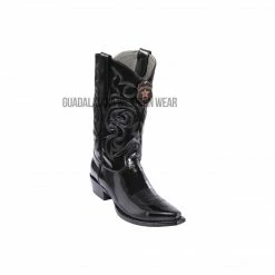 Guadalajara Western Wear Men Los Altos Black Chamaleon Snip Toe Cowboy Boots