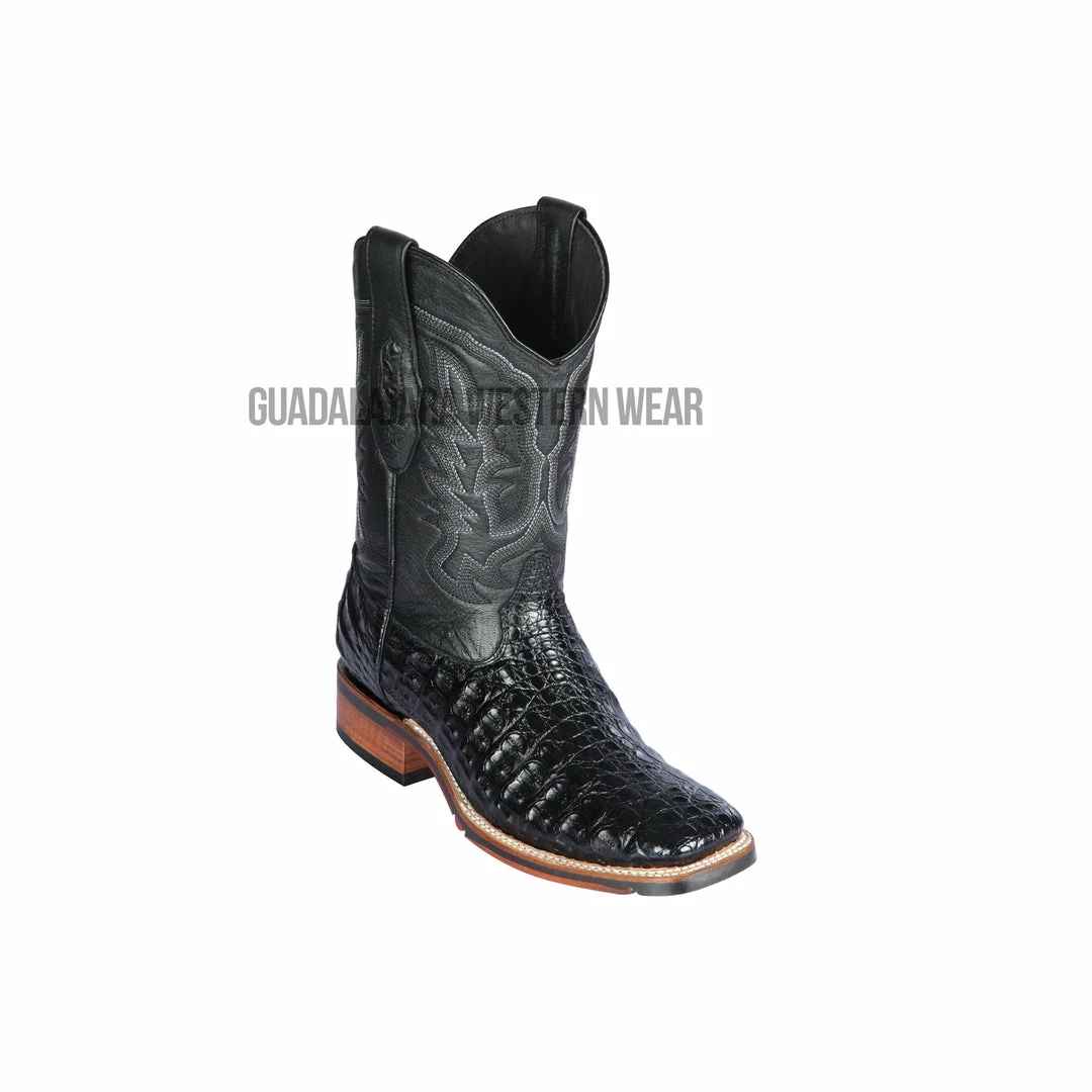 Guadalajara Western Wear Los Altos Black Caiman Flank Wide Square Toe Cowboy Boots Men 3 Guadalajara Western Wear Los Altos Black Caiman Flank Wide Square Toe Cowboy Boots Men