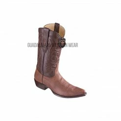 Guadalajara Western Wear Los Altos Brown Bull Shoulder Snip Toe Cowboy Boots Men