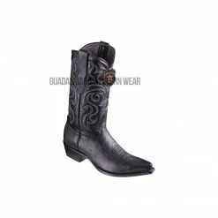 Guadalajara Western Wear Men Los Altos Black Bull Shoulder Snip Toe Cowboy Boots