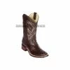 Guadalajara Western Wear Los Altos Brown Ostrich Wide Square Toe Cowboy Boots