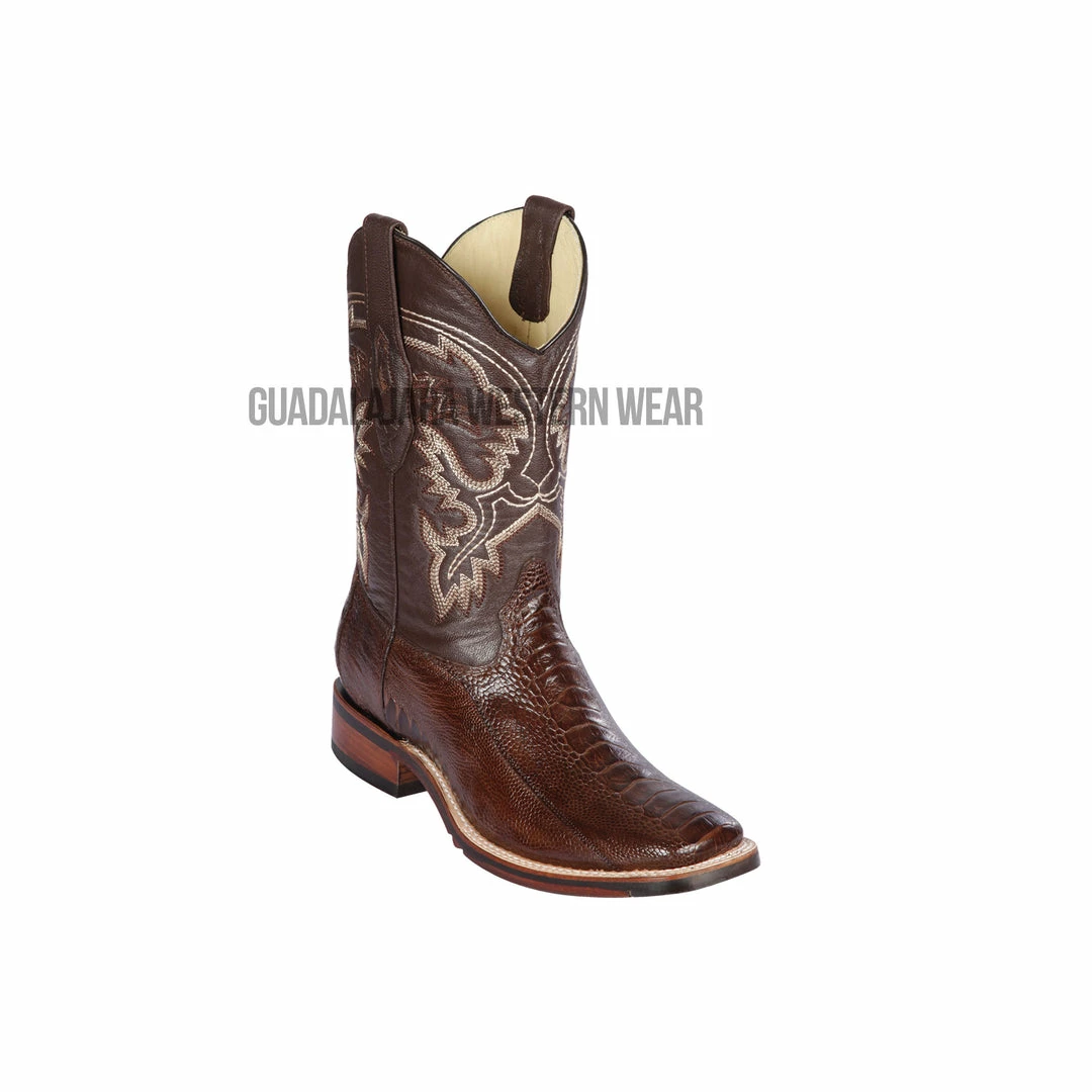 Guadalajara Western Wear Los Altos Brown Ostrich Leg Wide Square Toe Cowboy Boots Men 3 Guadalajara Western Wear Los Altos Brown Ostrich Leg Wide Square Toe Cowboy Boots Men