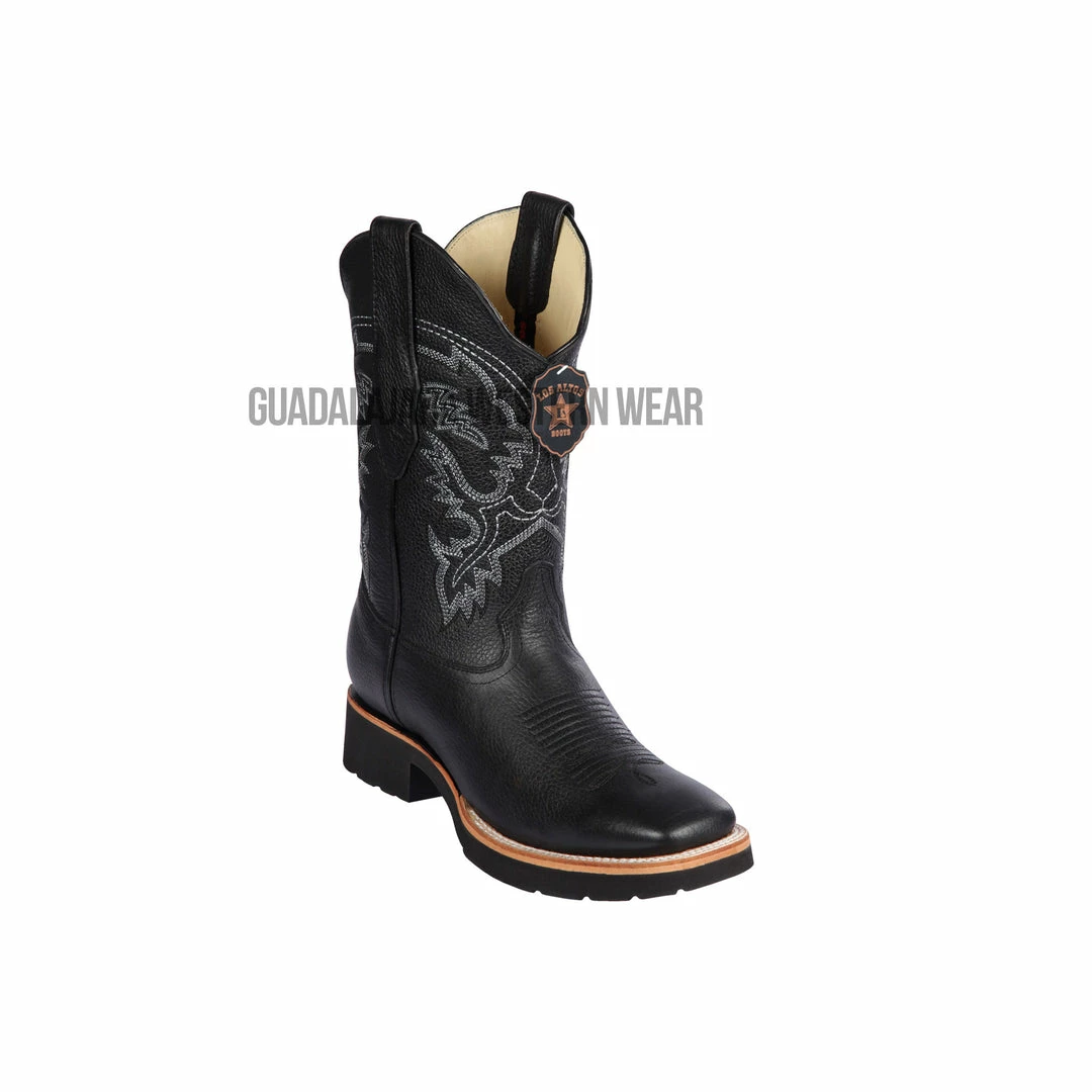 Guadalajara Western Wear Los Altos Black Grisly Wide Square Toe Very Light EVA Sole Cowboy Boots Men 3 Guadalajara Western Wear Los Altos Black Grisly Wide Square Toe Very Light EVA Sole Cowboy Boots Men
