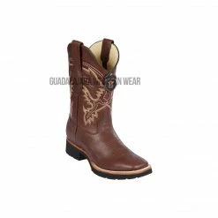 Guadalajara Western Wear Men Los Altos Brown Grisly Wide Square Toe Very Light EVA Sole Cowboy Boots