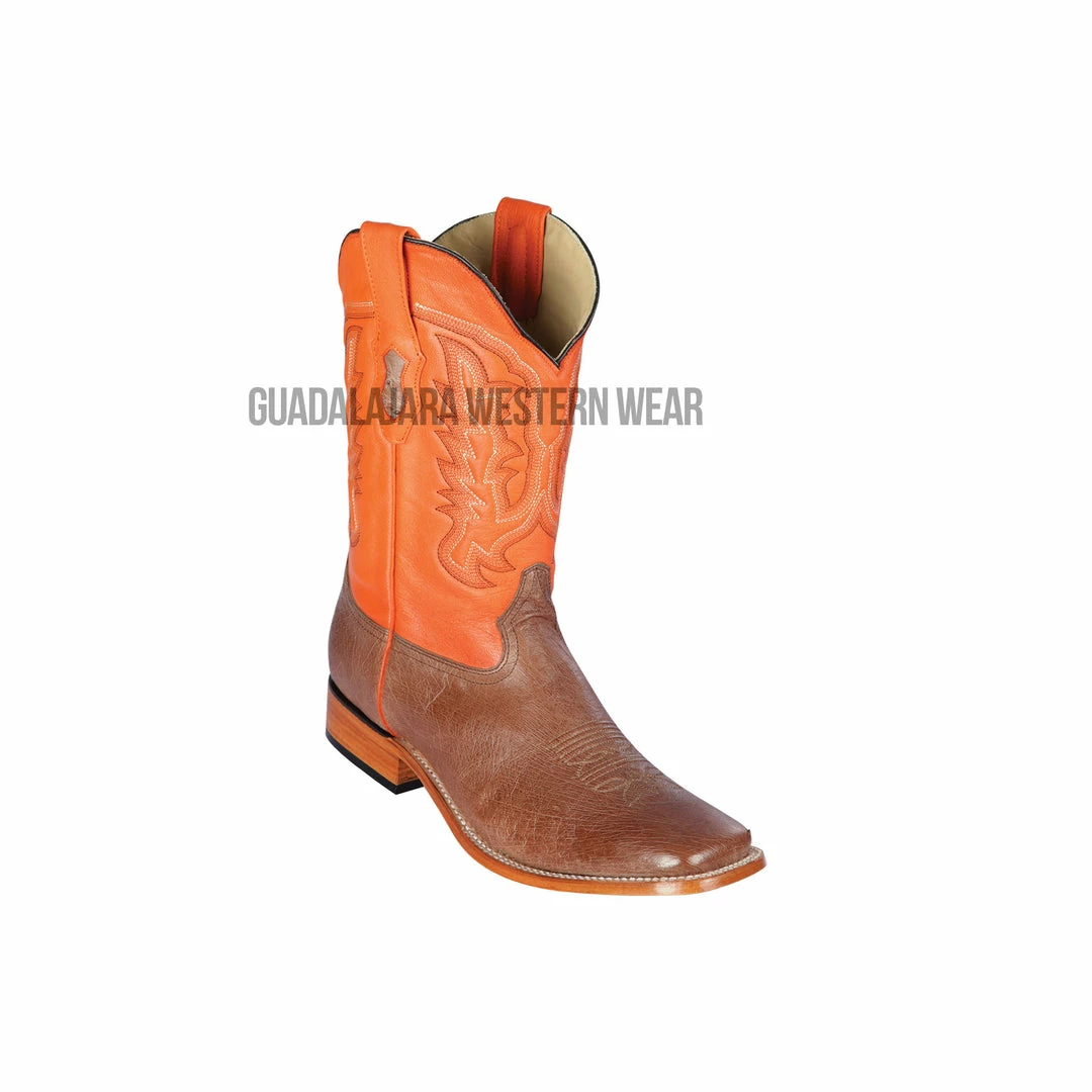 Guadalajara Western Wear Los Altos Mocha Ostrich Belly Wide Square Toe Cowboy Boots Men 3 Guadalajara Western Wear Los Altos Mocha Ostrich Belly Wide Square Toe Cowboy Boots Men