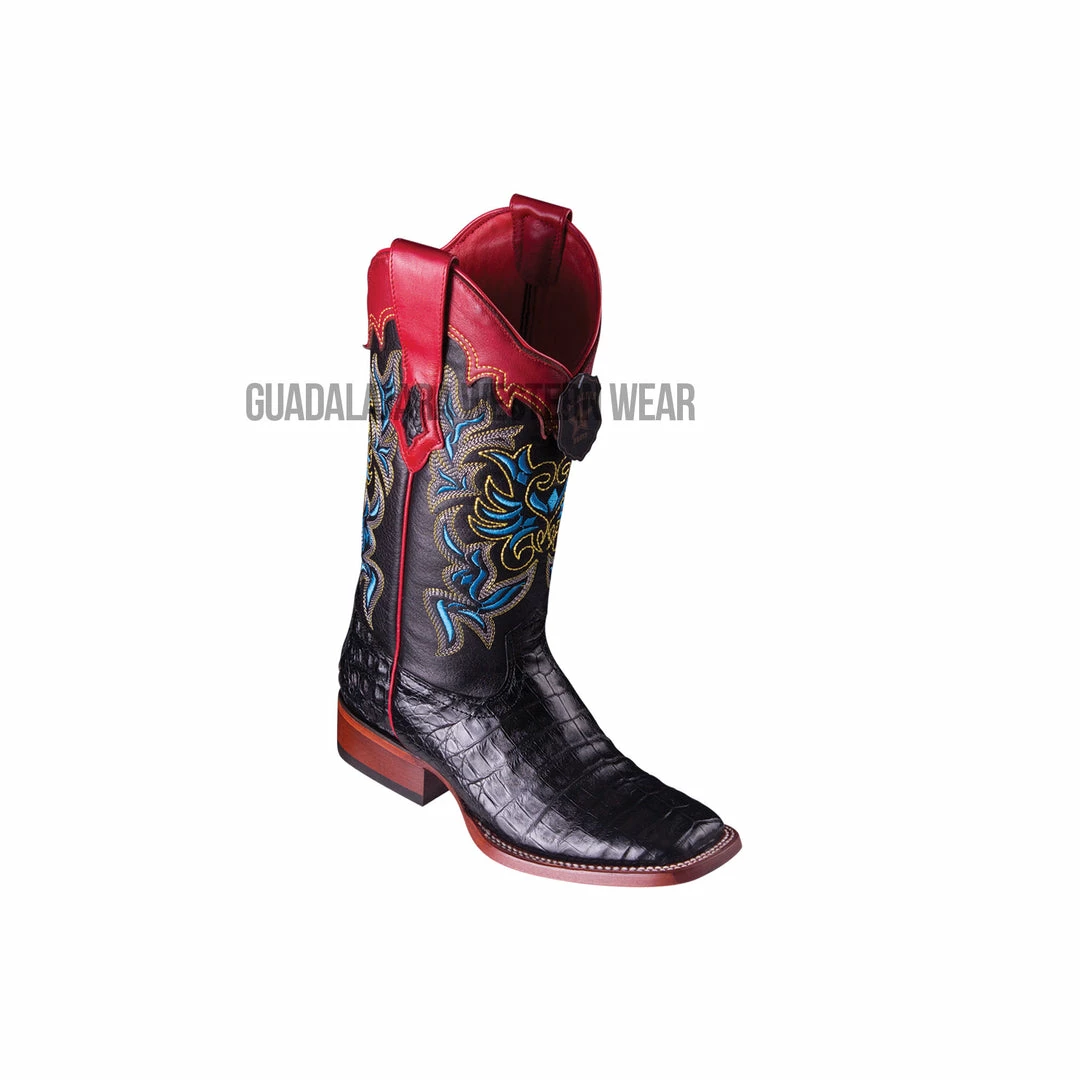 Guadalajara Western Wear Los Altos Black Caiman Belly Wide Square Toe Women Western Boot 3 Guadalajara Western Wear Los Altos Black Caiman Belly Wide Square Toe Women Western Boot