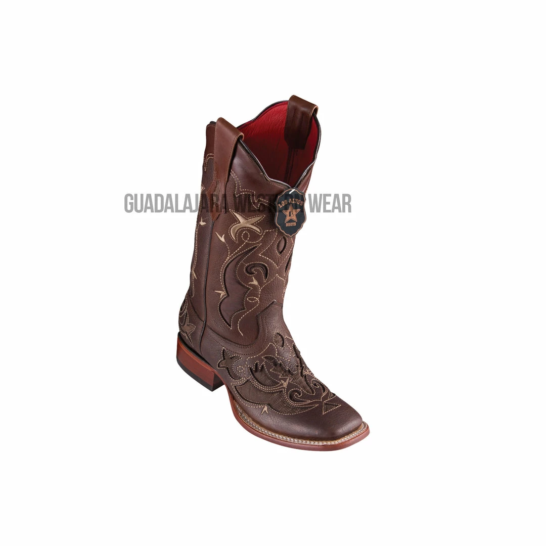 Guadalajara Western Wear Los Altos Sanded Brown Teju Wide Square Toe Women Western Boot 3 Guadalajara Western Wear Los Altos Sanded Brown Teju Wide Square Toe Women Western Boot