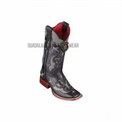 Guadalajara Western Wear Los Altos Sanded Gray Teju Wide Square Toe Women Western Boot