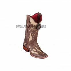 Guadalajara Western Wear Los Altos Sanded Oryx Teju Wide Square Toe Women Western Boot
