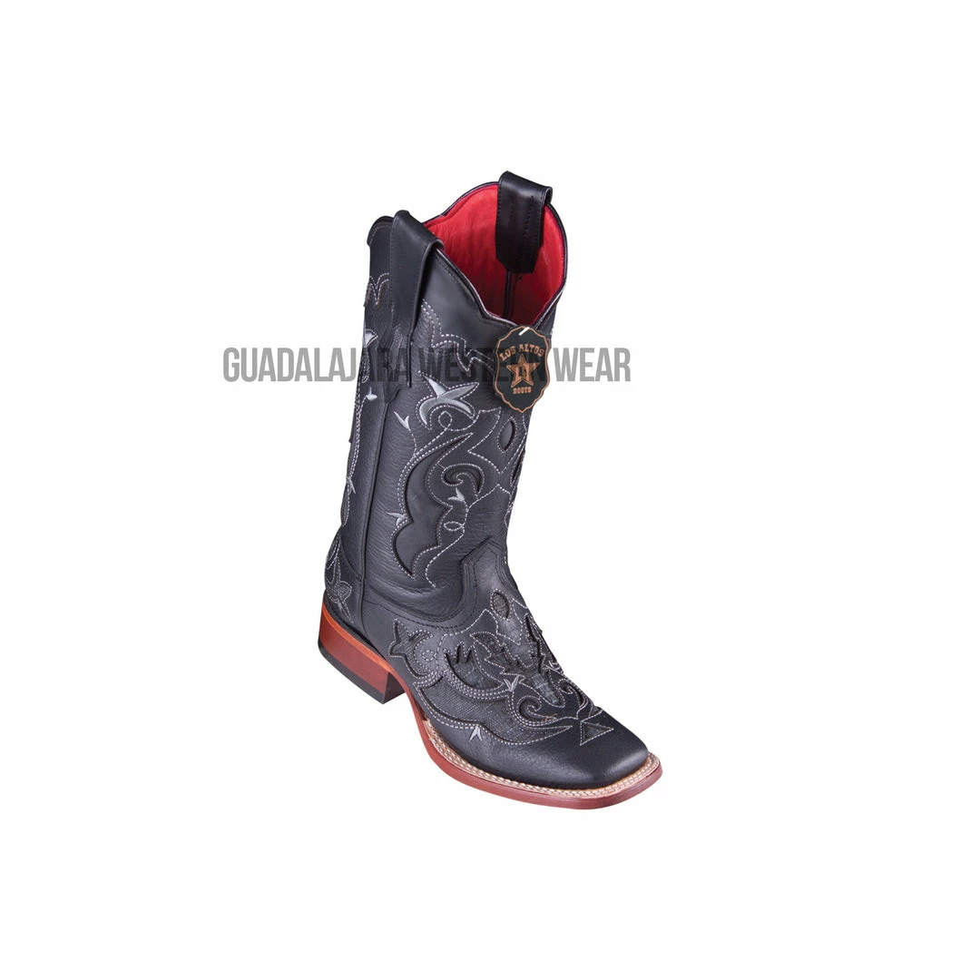 Guadalajara Western Wear Los Altos Sanded Black Teju Wide Square Toe Women Western Boot 3 Guadalajara Western Wear Los Altos Sanded Black Teju Wide Square Toe Women Western Boot