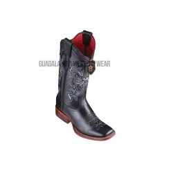 Guadalajara Western Wear Los Altos Black Vergel Wide Square Toe Women Western Boot