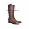 Guadalajara Western Wear Cuadra Brown Copenage Deer With Side Zipper Semi Oval Toe Cowboy Boots Men