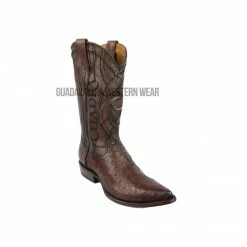 Guadalajara Western Wear Cuadra Ostrich Flame Brown J Toe Cowboy Boots Men