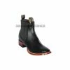 Guadalajara Western Wear Men Los Altos Black Deer Wide Square Toe Botin Charro