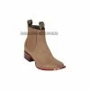 Guadalajara Western Wear Los Altos Taupe Nobuk Wide Square Toe Botin Charro Men