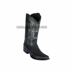 Guadalajara Western Wear Men Los Altos Suede Black Python & Deer European Square Toe Cowboy Boots