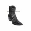 Guadalajara Western Wear Los Altos Black Caiman Tail European Square Toe Ankle Boot Men