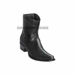 Guadalajara Western Wear Los Altos Black Rowstone Stingray European Square Toe Ankle Boot