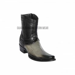 Guadalajara Western Wear Los Altos Faded Gray Ostrich Leg European Square Toe Ankle Boot