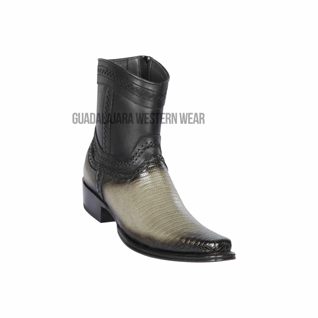 Guadalajara Western Wear Los Altos Faded Gray Teju European Square Toe Ankle Boot Men 3 Guadalajara Western Wear Los Altos Faded Gray Teju European Square Toe Ankle Boot Men