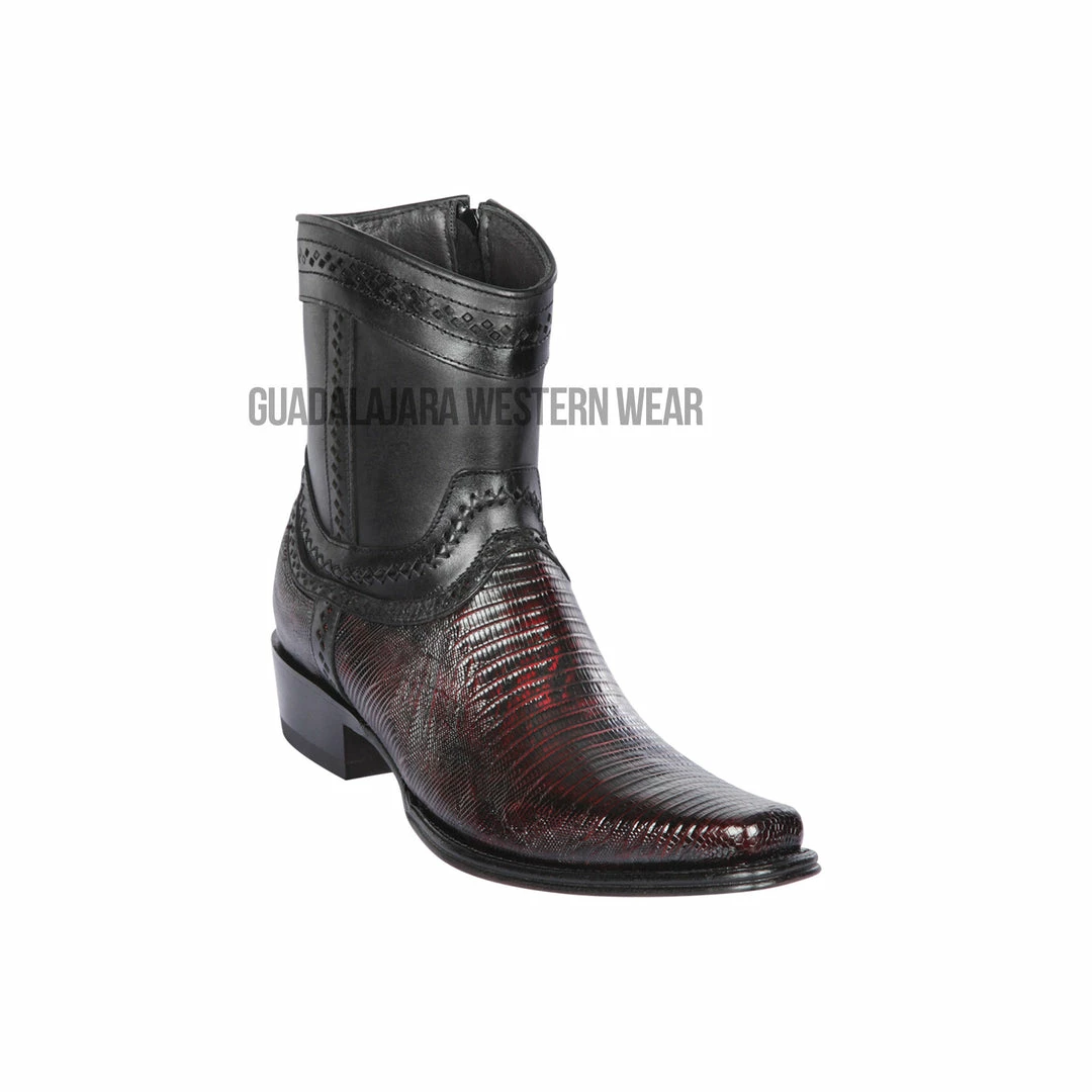 Guadalajara Western Wear Los Altos Black Cherry Teju European Square Toe Ankle Boot 3 Guadalajara Western Wear Los Altos Black Cherry Teju European Square Toe Ankle Boot