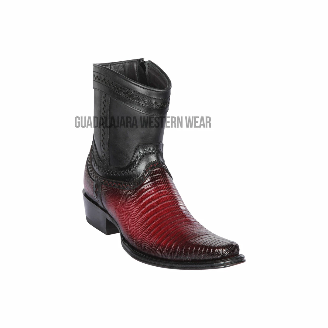 Guadalajara Western Wear Men Los Altos Faded Burgundy Teju European Square Toe Ankle Boot 3 Guadalajara Western Wear Men Los Altos Faded Burgundy Teju European Square Toe Ankle Boot