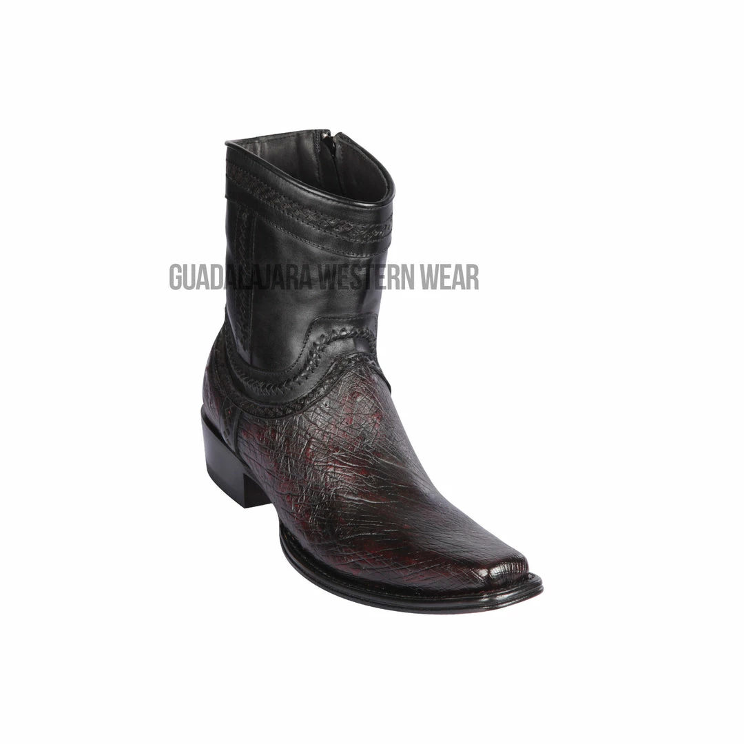 Guadalajara Western Wear Men Los Altos Black Cherry Ostrich Belly European Square Toe Ankle Boot 3 Guadalajara Western Wear Men Los Altos Black Cherry Ostrich Belly European Square Toe Ankle Boot