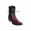 Guadalajara Western Wear Los Altos Faded Burgundy Caiman Belly & Deer European Square Toe Ankle Boot