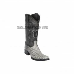 Guadalajara Western Wear Los Altos Lisboa Gray Caiman Belly European Square Toe Cowboy Boots Men
