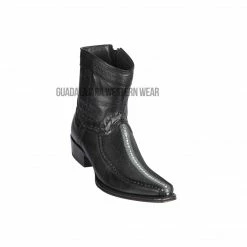 Guadalajara Western Wear Men Los Altos Black Rowstone Stingray & Deer European Square Toe Ankle Boot