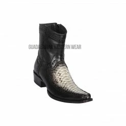 Guadalajara Western Wear Los Altos Natural Python & Deer European Square Toe Ankle Boot Men