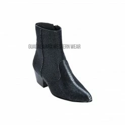 Guadalajara Western Wear Los Altos Black Stingray Round Toe Ankle Boot Men