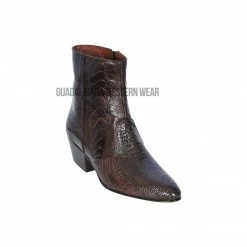 Guadalajara Western Wear Los Altos Brown Ostrich Leg Round Toe Ankle Boot Men