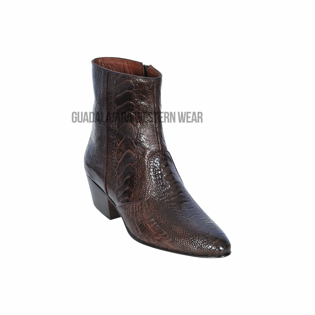 Guadalajara Western Wear Los Altos Brown Ostrich Leg Round Toe Ankle Boot Men 3 Guadalajara Western Wear Los Altos Brown Ostrich Leg Round Toe Ankle Boot Men